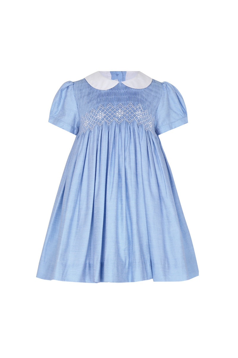 Nella Pima Blue Nella Smocked Dress, Blue / Size 4 Nella Pima Blue Nella Smocked Dress, Blue / Size 4
