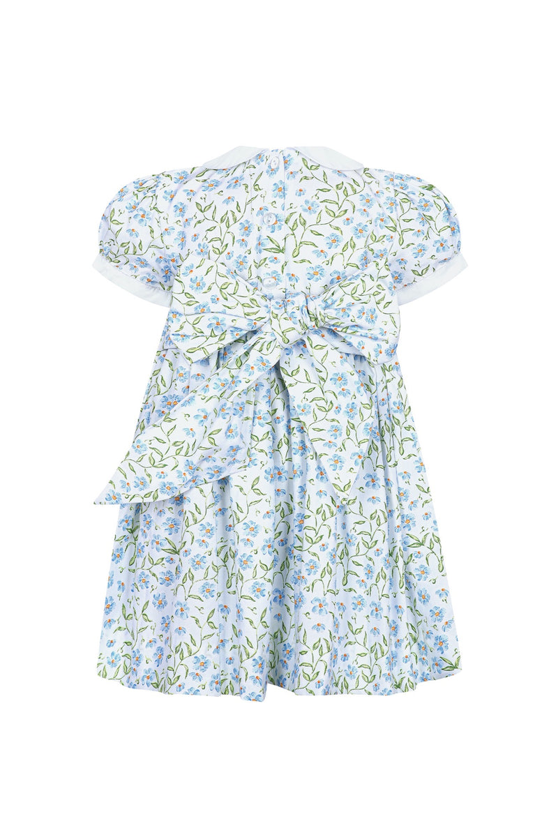 Blue Vines Woven Smocked Dress