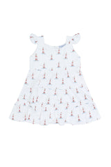 Lighthouse Print Ruffle Dress