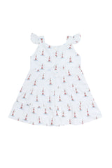 Lighthouse Print Ruffle Dress