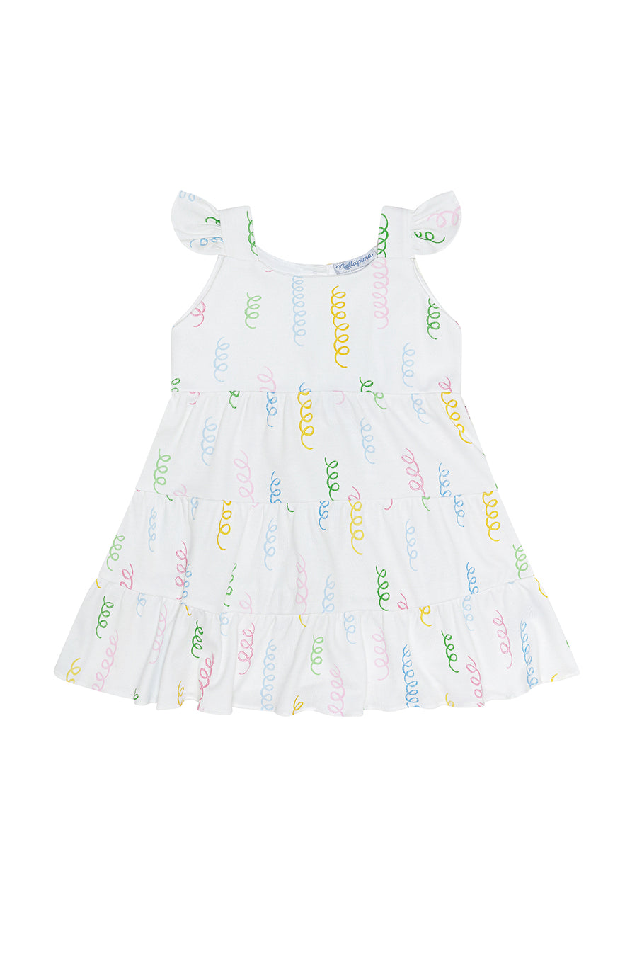 Spirals Print Ruffle Dress