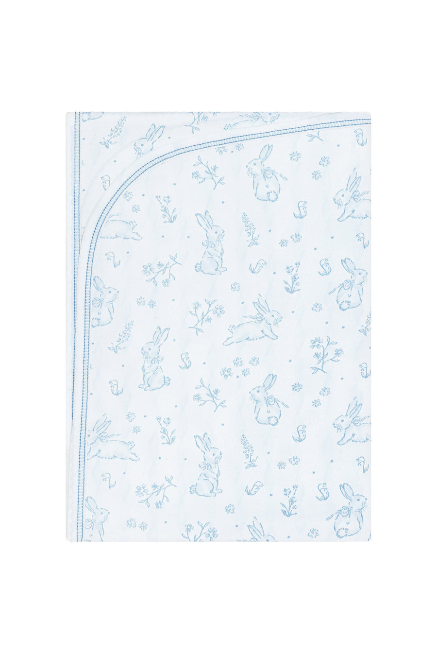 Blue Bunny Toile Blanket