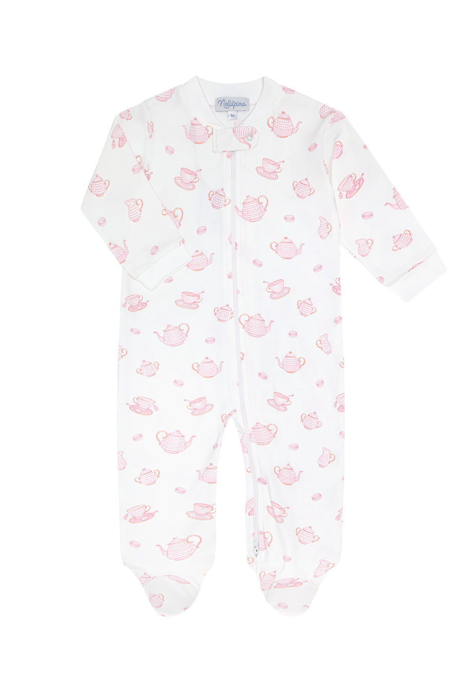 Petite Tea Time Zipper Footie