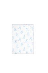 Blue Puppy Love Print Blanket