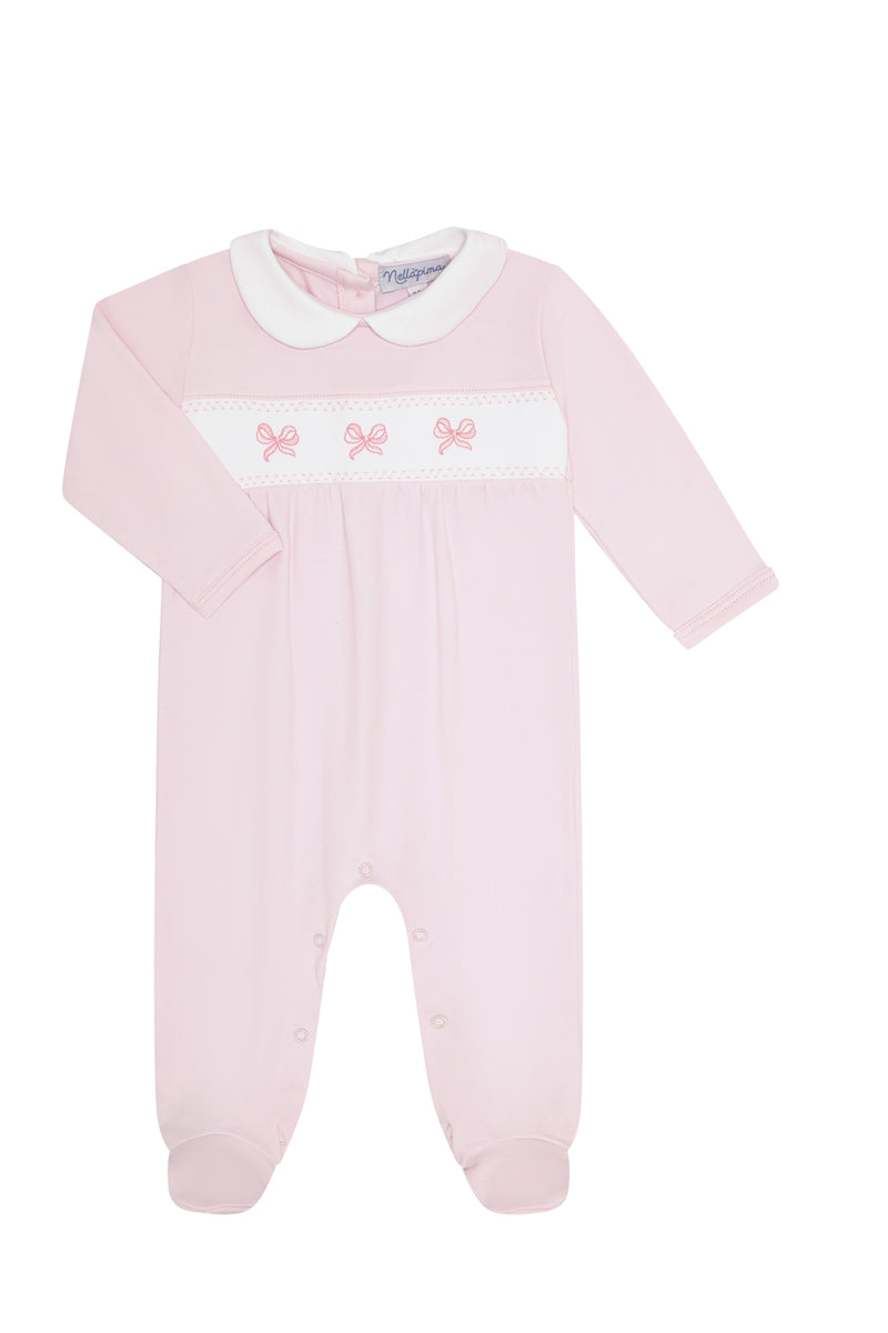 Charming Bows Embroidery Footie
