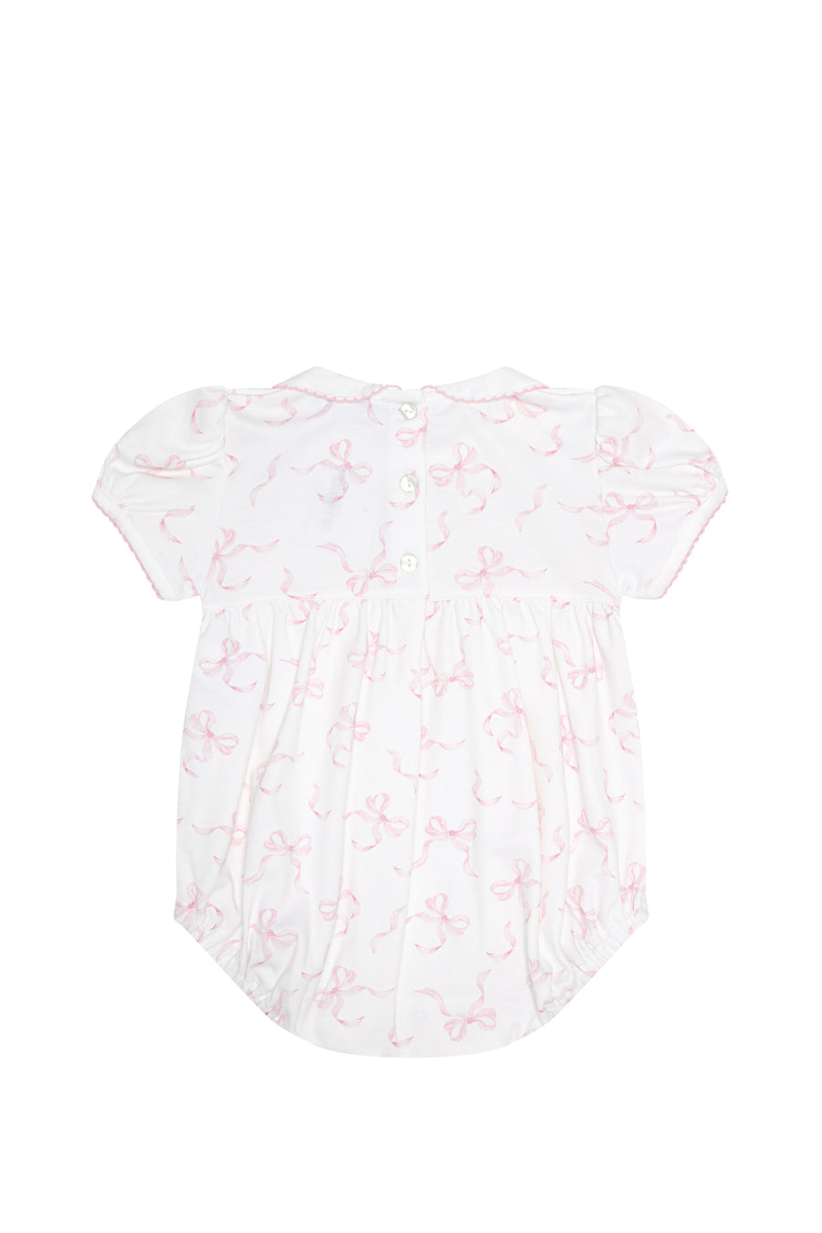 Charming Bows Print Smocked Bubble