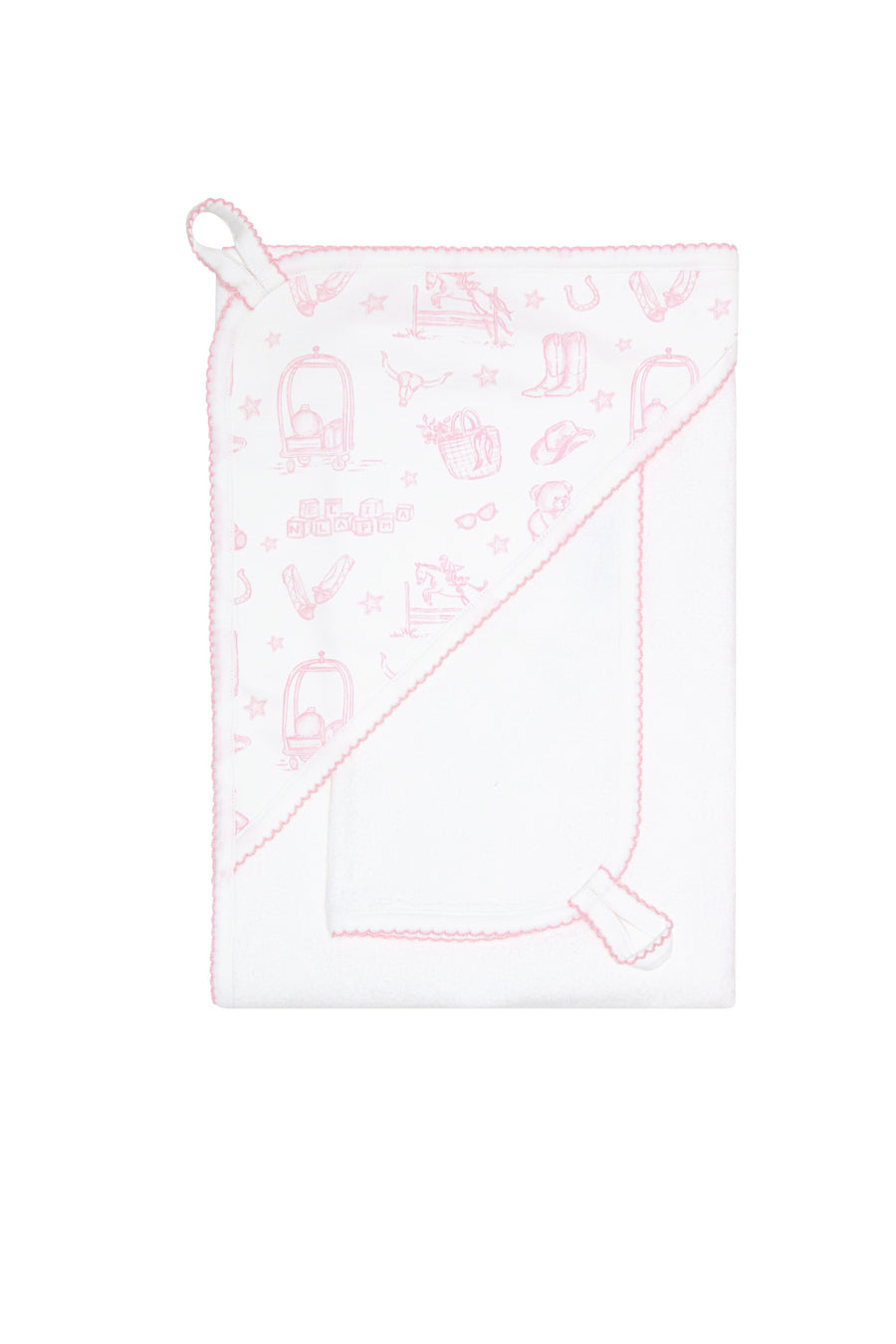 Pink Lone Star Toile Towel