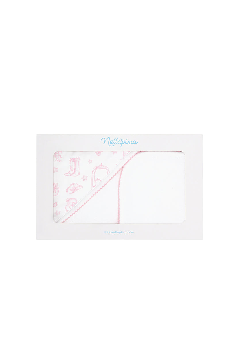 Pink Lone Star Toile Towel