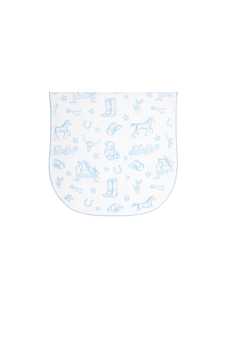 Blue Lone Star Toile Burp Cloth
