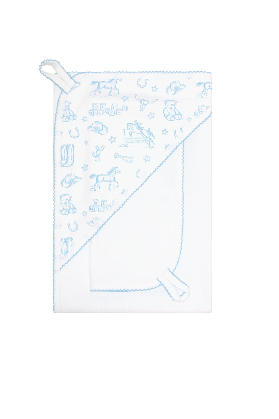 Blue Lone Star Toile Towel