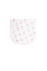 Pink Puppy Love Print Burp Cloth