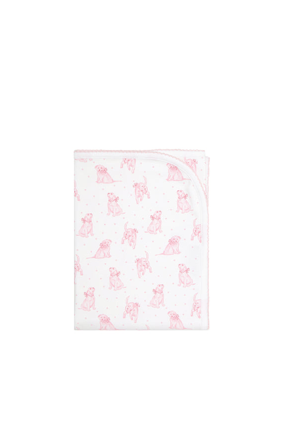 Pink Puppy Love Print Blanket