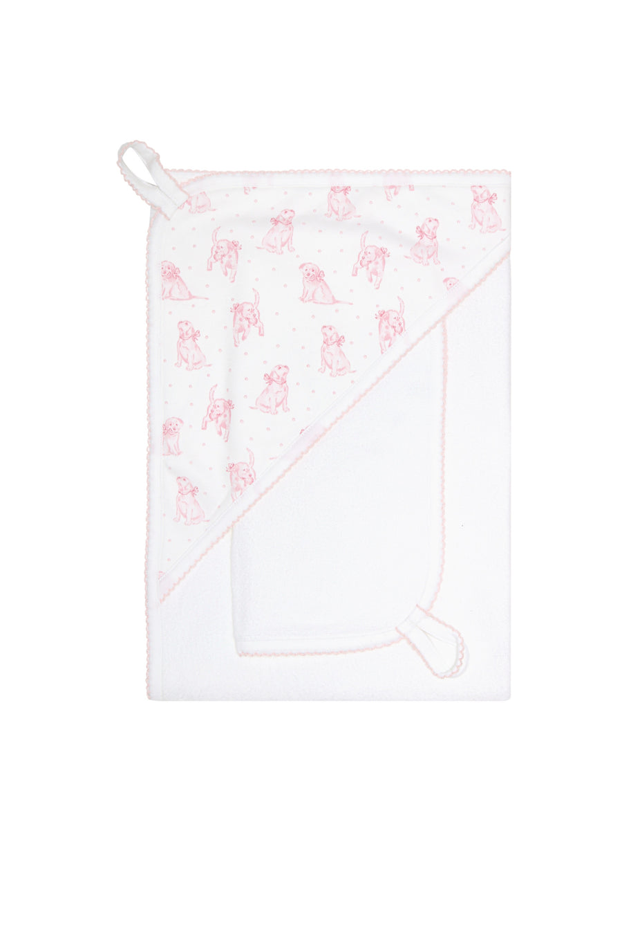 Pink Puppy Love Print Towel