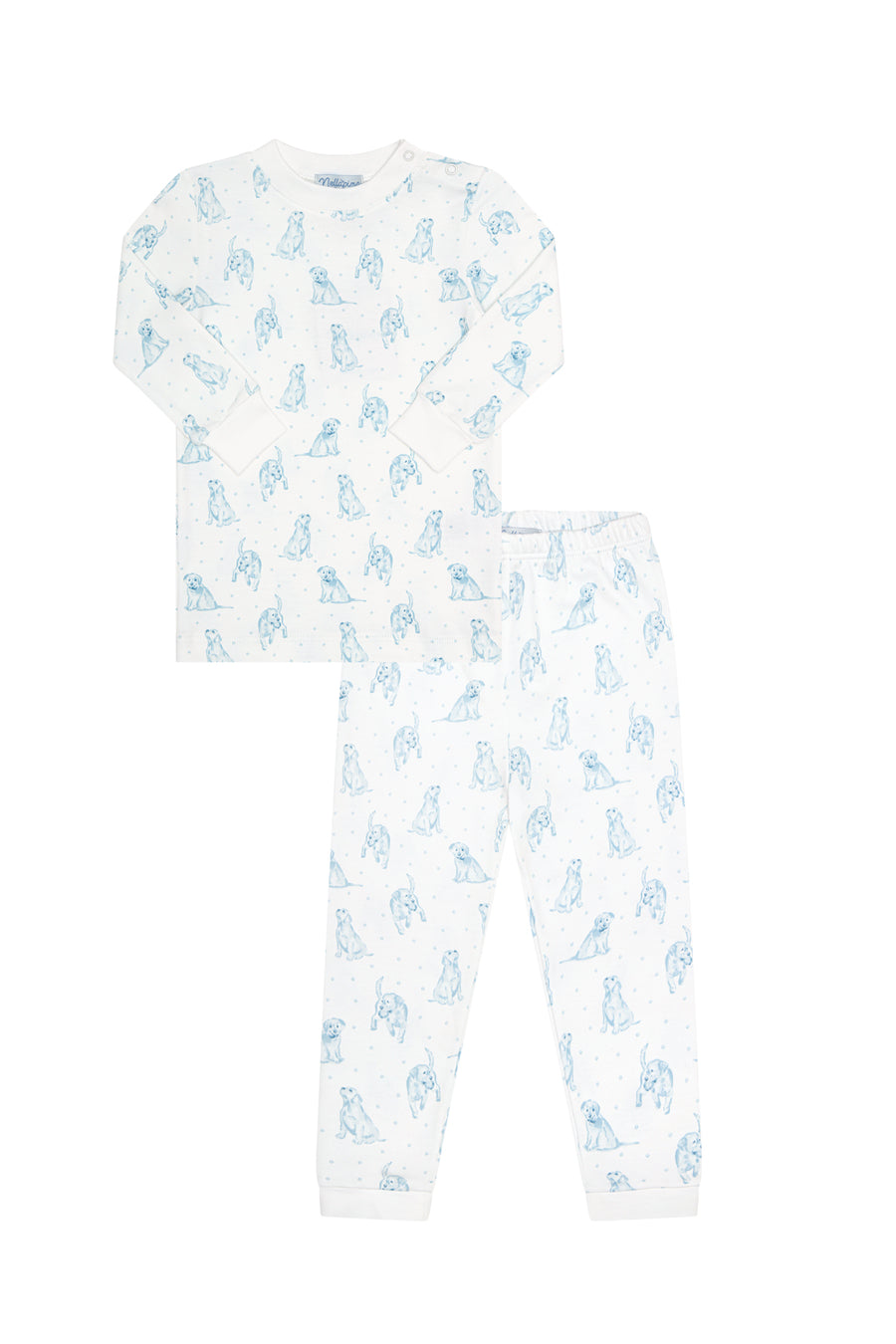Blue Puppy Love Print Pajamas