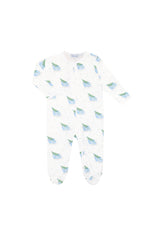 Blue Merry Sleighs Zipper Footie