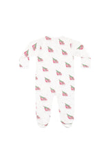 Red Merry Sleighs Zipper Footie