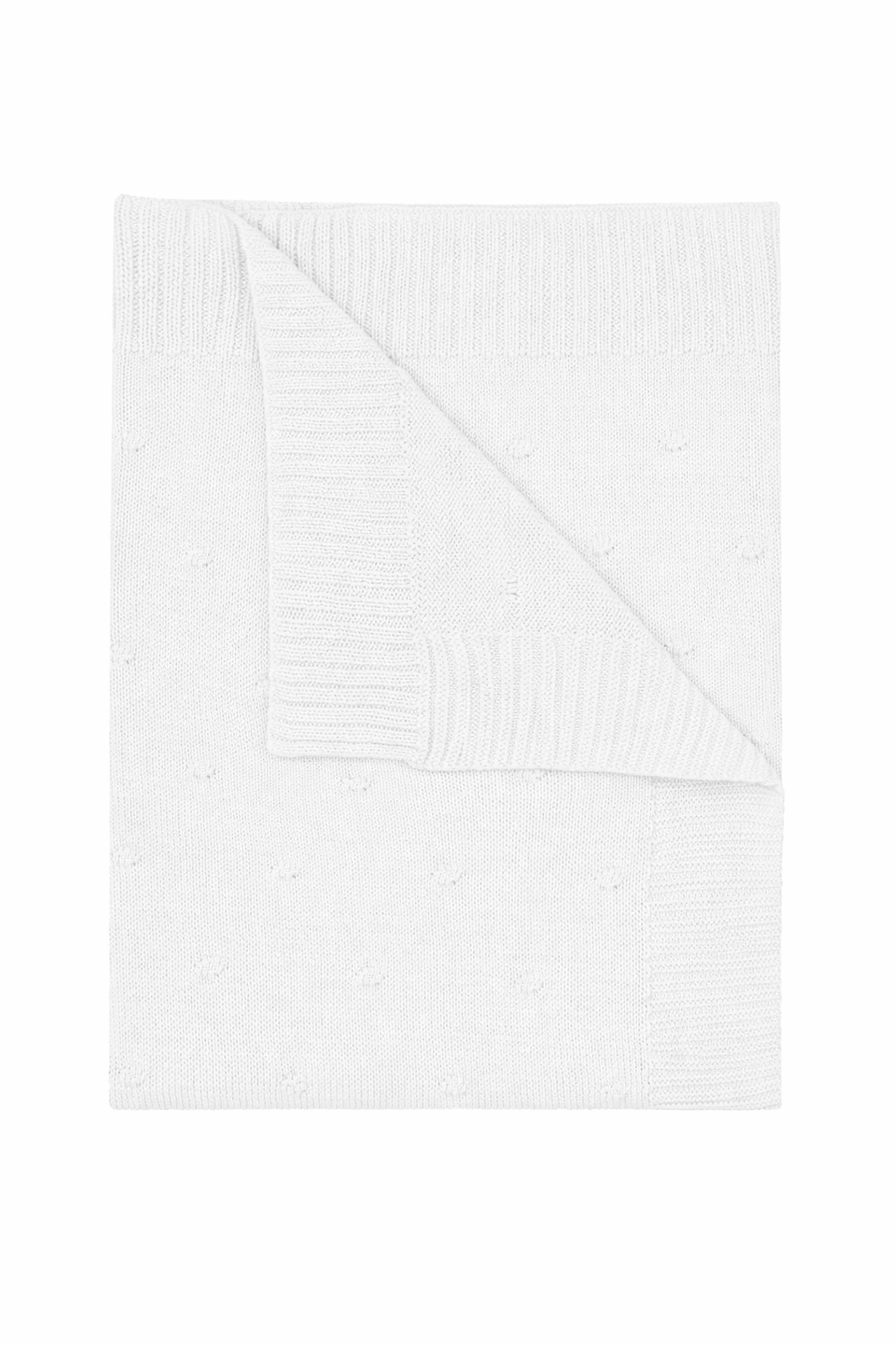 White Dotted Knit Receiving Blanket