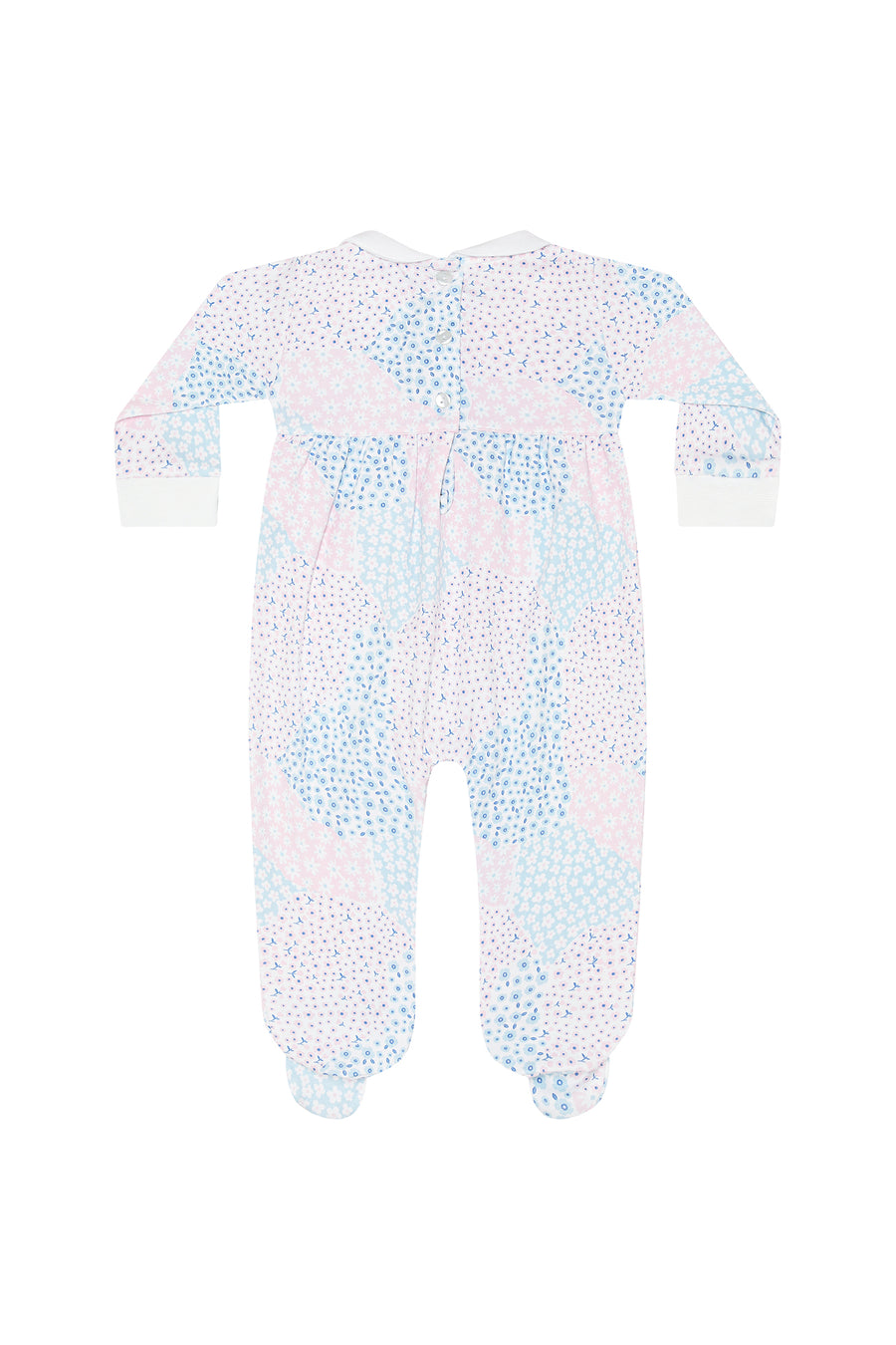 Patchwork Smocked Footie