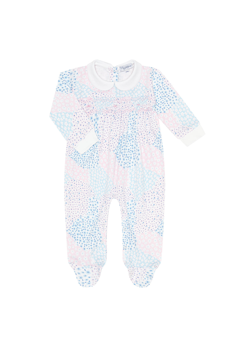 Patchwork Smocked Footie