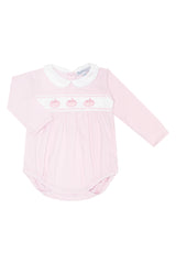 Pink Pumpkin Patch Embroidered Bubble LS