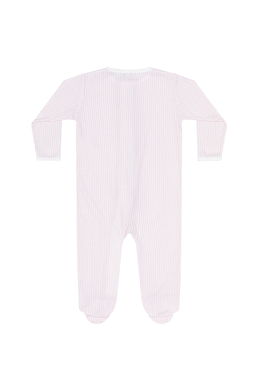 Pink Classic Stripes Zipper Footie