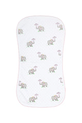 Pink Elephant Baby Burp Cloth
