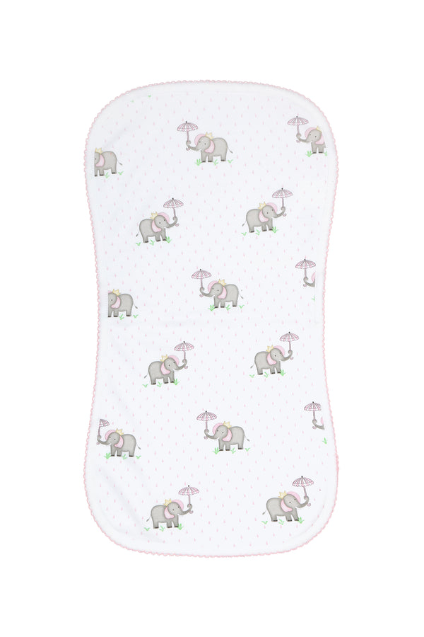 Pink Elephant Baby Burp Cloth