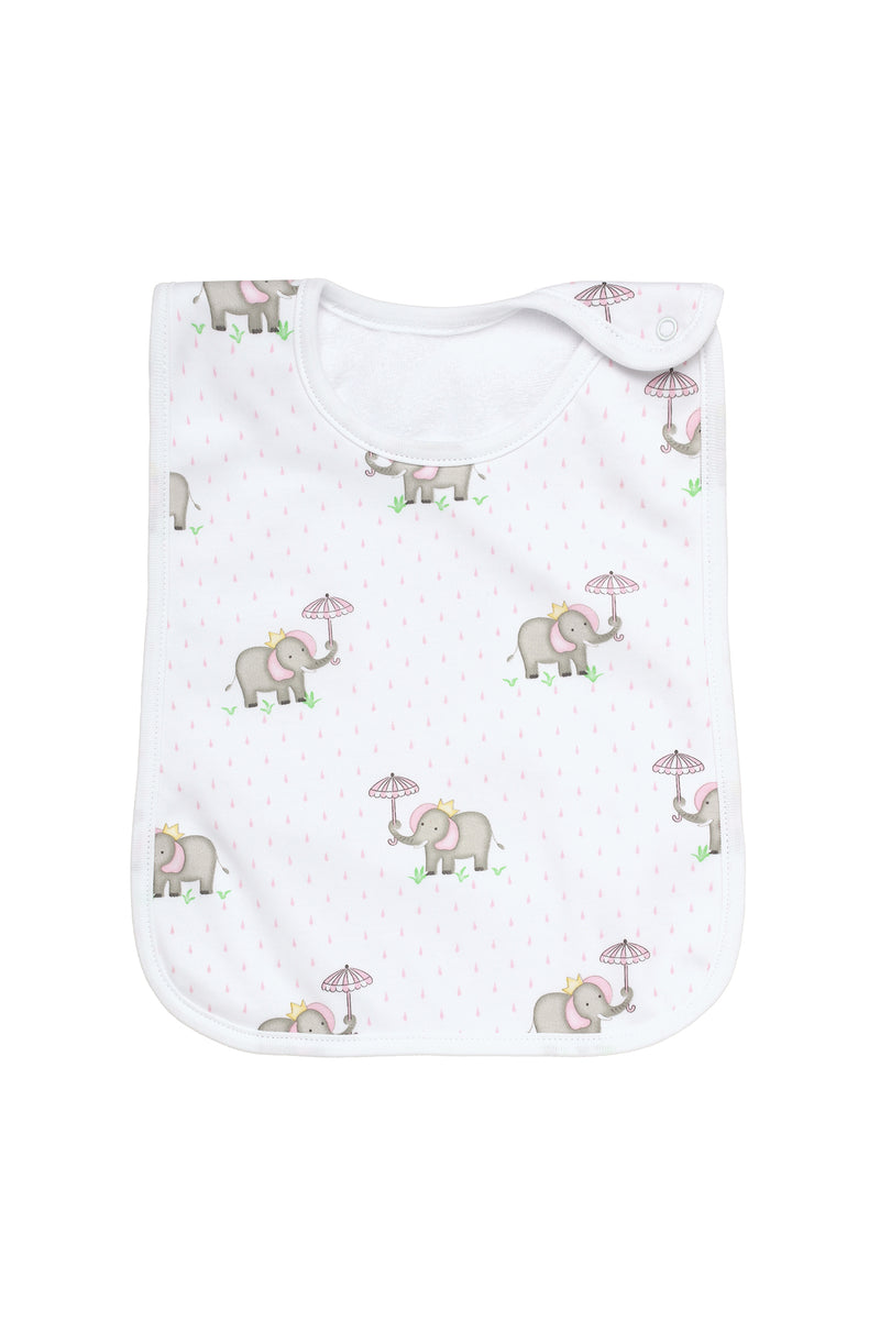 Pink Elephant Baby Feeding Bib