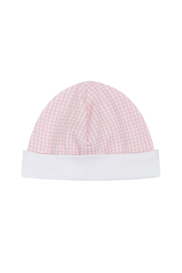 Pink Gingham Baby Hat