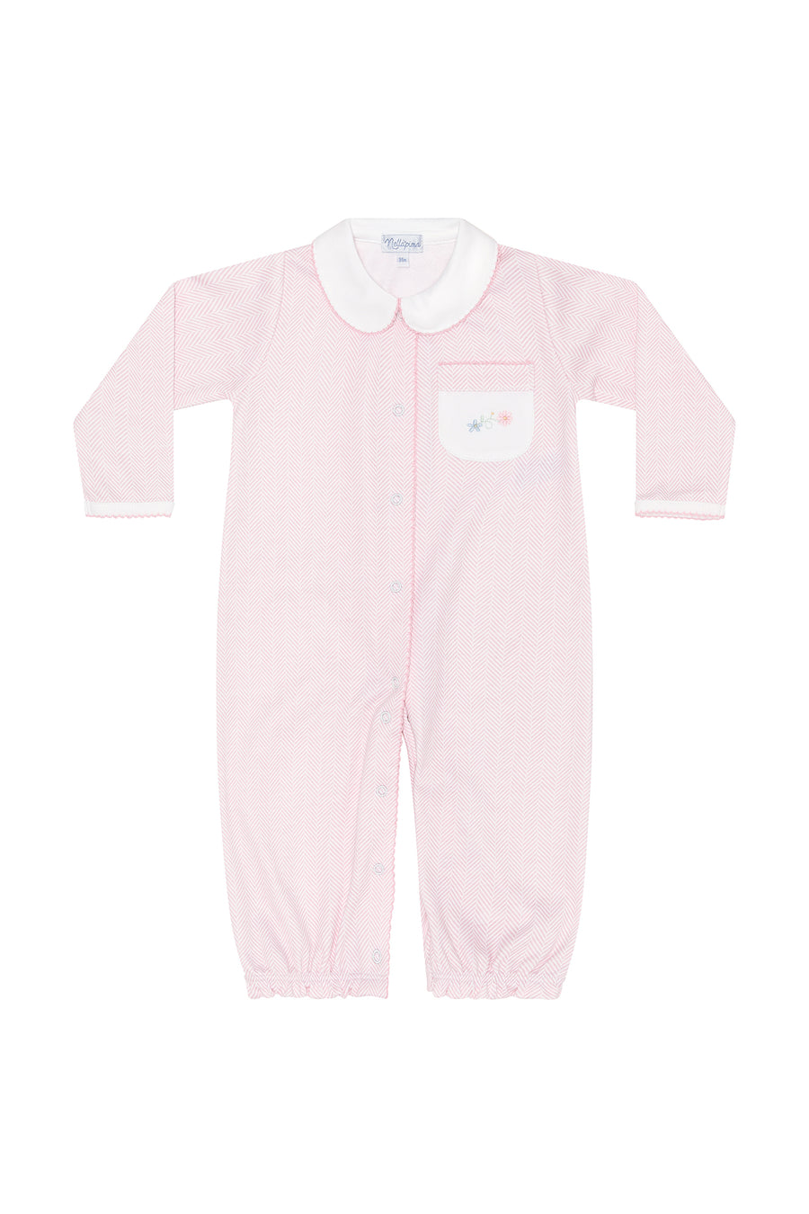Pink Herringbone Embroidered Converter Gown