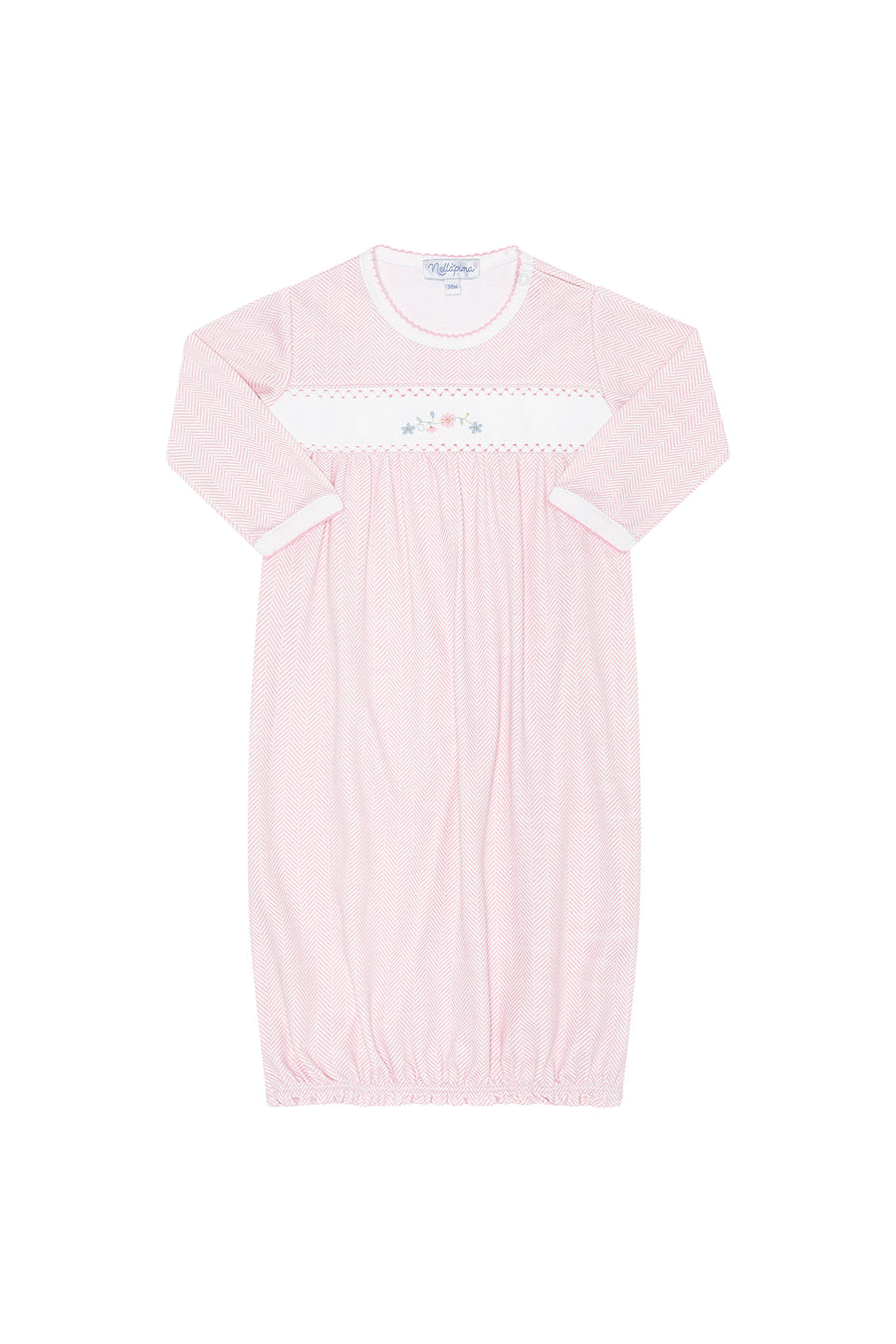 Pink Herringbone Embroidered Gown