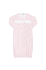Pink Herringbone Embroidered Gown