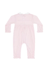 Pink Herringbone Embroidered Playsuit