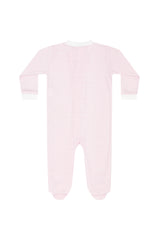 Pink Herringbone Zipper Footie