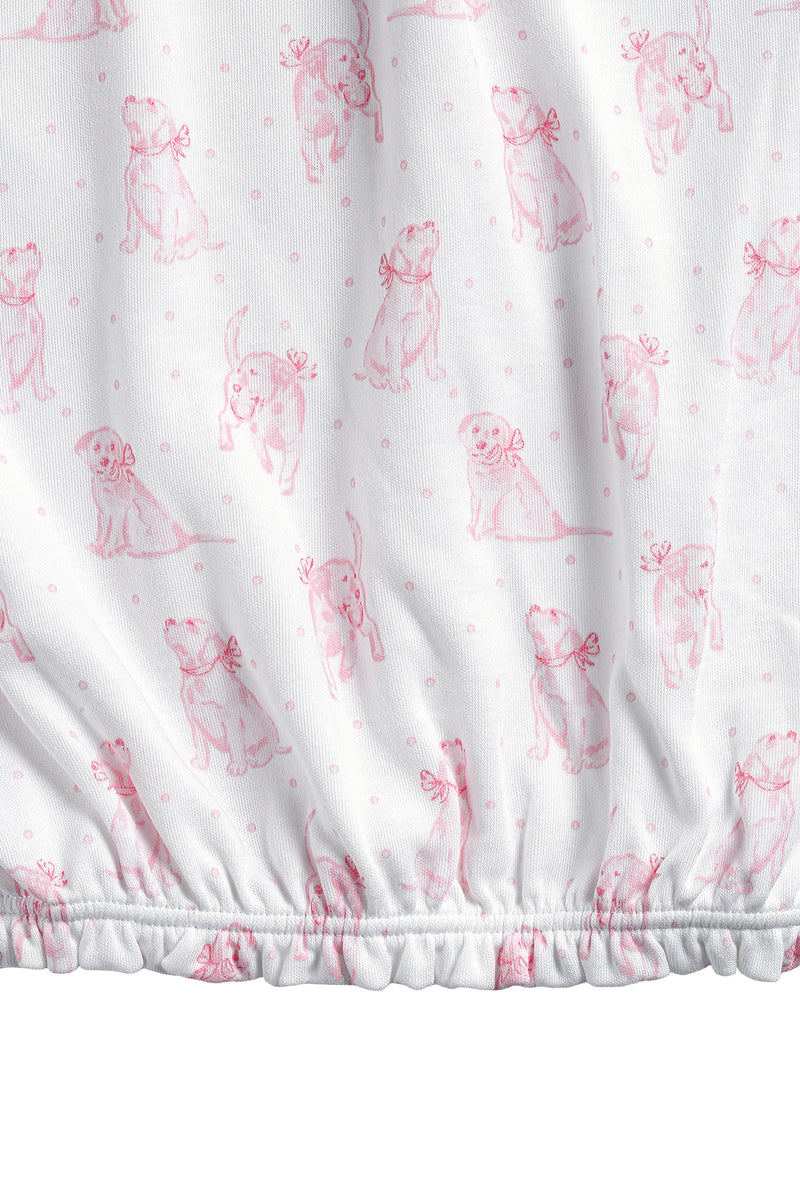 Pink Puppy Love Print Gown