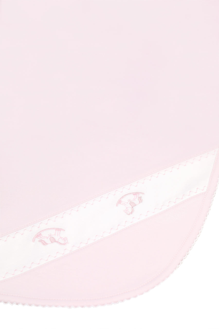 Pink Rocking Horse Embroidered Blanket