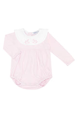 Pink Rocking Horse Embroidered Bubble LS