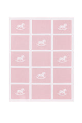 Pink Rocking Horse Knit Blanket