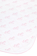 Pink Rocking Horse Receiving Blanket
