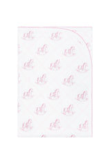 Pink Rocking Horse Receiving Blanket