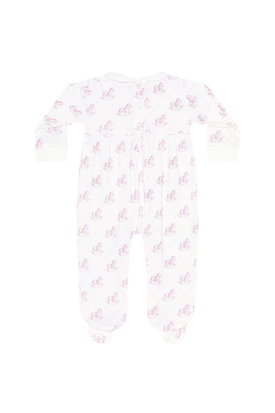 Pink Rocking Horse Smocked Footie