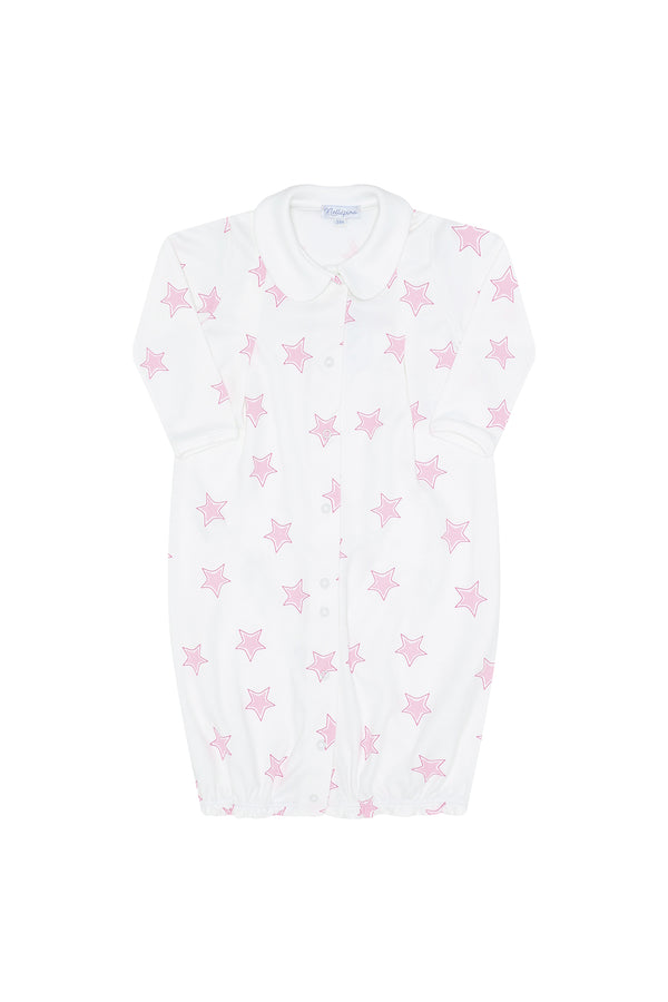 Pink Stars Print Converter Gown