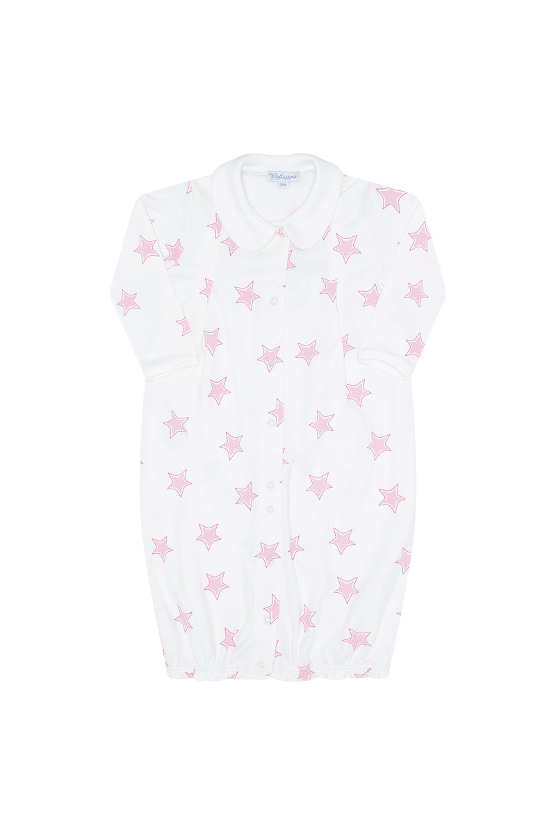 Pink Stars Print Converter Gown