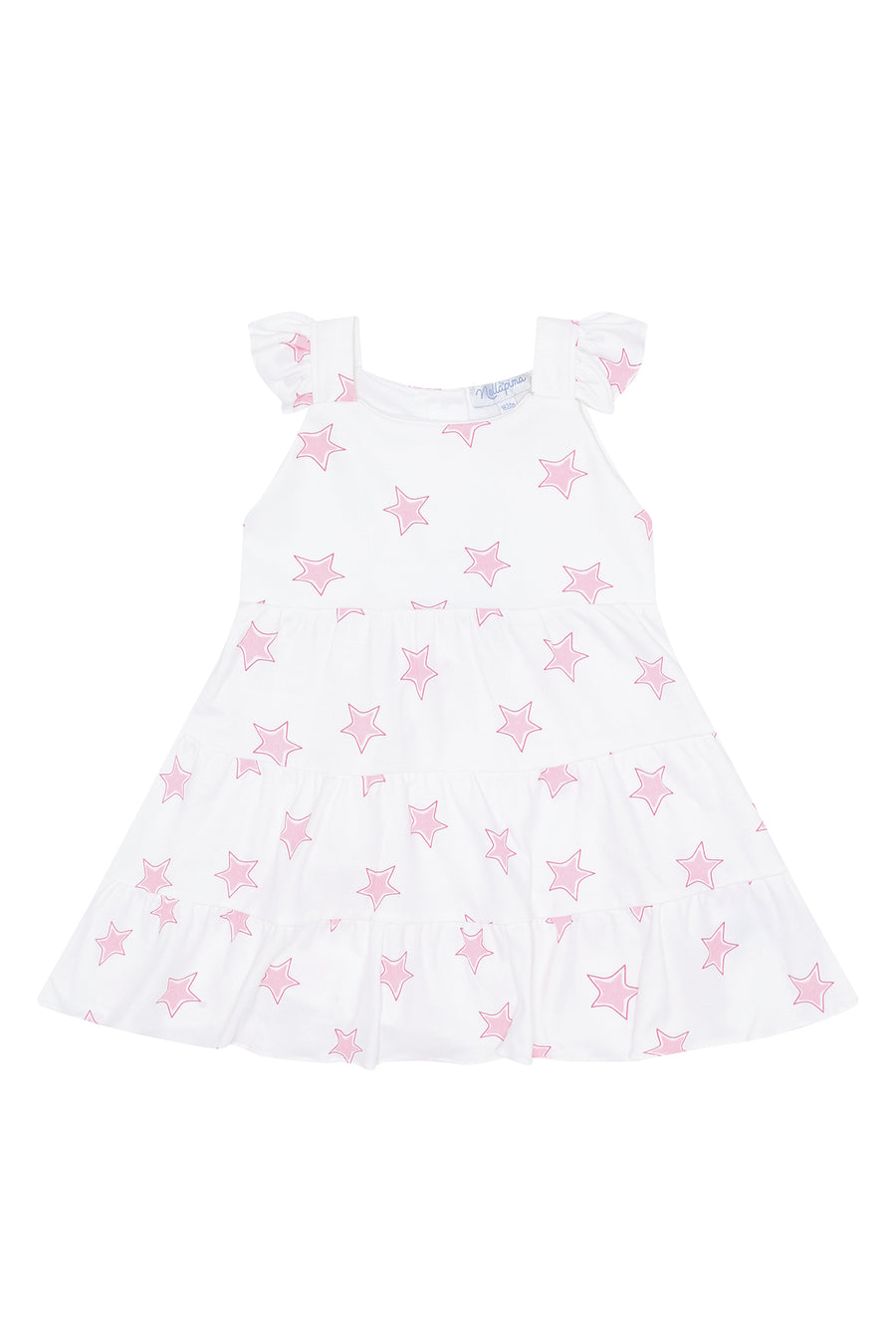 Pink Stars Print Ruffle Dress