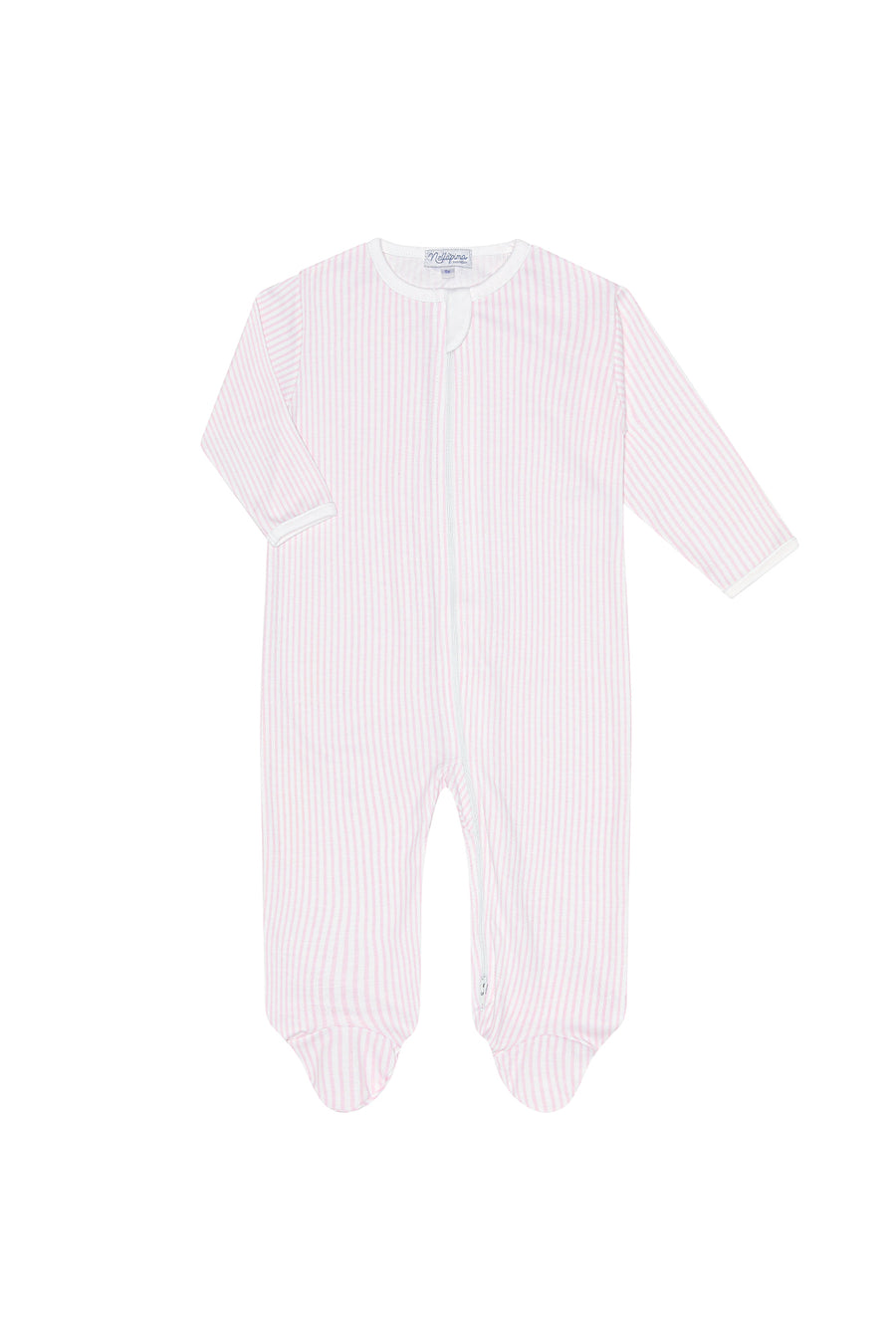 Pink Classic Stripes Zipper Footie