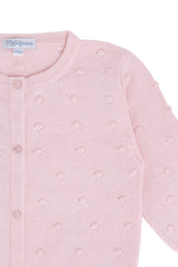 Pink Dotted Knit Cardigan