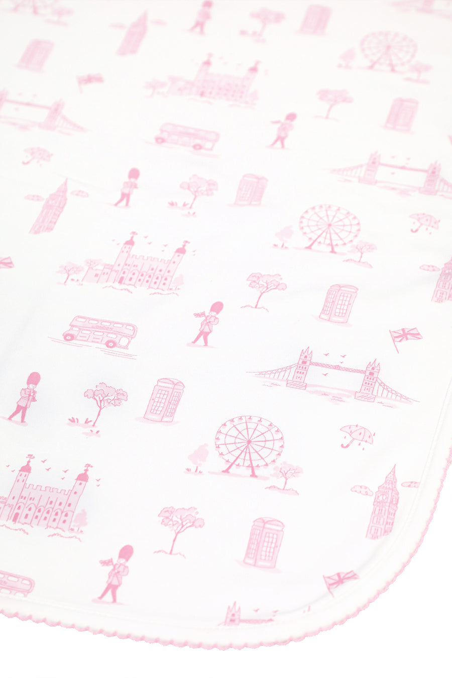 Pink London Toile Receiving Blanket