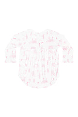 Pink London Toile Smocked Bubble LS