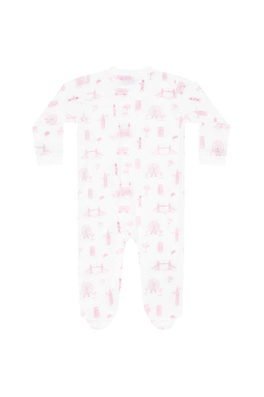 Pink London Toile Zipper Footie