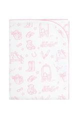 Pink Lone Star Toile Blanket